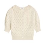 CELINE CROPPED CARDIGAN IN POINTELLE COTTON