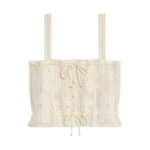 CELINE CROP TOP IN FLORAL CROCHETED COTTON
