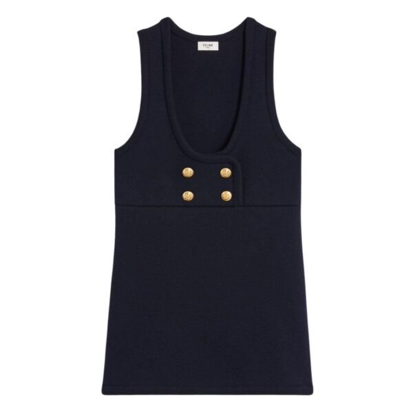 CELINE TUNIC MINI DRESS IN INTERLOCK WOOL