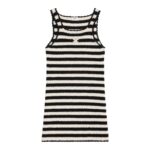 CELINE TRIOMPHE STRIPED MINI DRESS IN CROCHETED COTTON