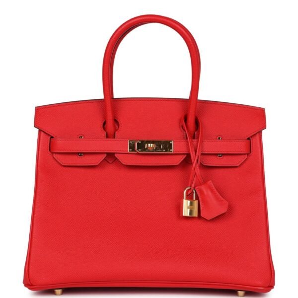 PRE-OWNED HERMÈS BIRKIN 30 ROUGE DE COEUR EPSOM GOLD HARDWARE