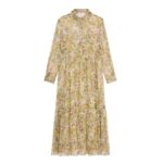 CELINE LONG SHIRT DRESS IN SILK CREPON