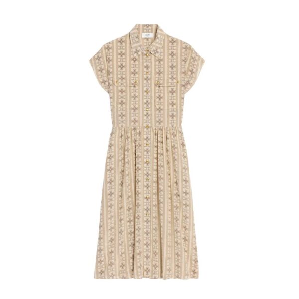 CELINE WORKWEAR DRESS IN CRÊPE DE CHINE