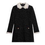 CELINE TRAPEZE MINI DRESS IN FLORAL GUIPURE