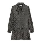 CELINE BASQUE MINI DRESS IN SILK TWILL