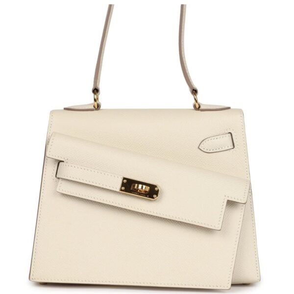PRE-OWNED HERMÈS KELLY SELLIER EN DESORDRE 20 CRAIE EPSOM GOLD HARDWARE