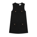 CELINE TRAPEZE MINI DRESS IN DOUBLE FACED WOOL TRICOTINE