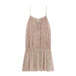 CELINE GATHERED MINI DRESS IN SILK GEORGETTE