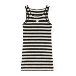 CELINE TRIOMPHE STRIPED MINI DRESS IN CROCHETED COTTON