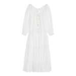 CELINE EMBROIDERED FOLK DRESS IN COTTON MUSLIN