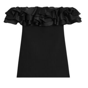 CELINE MINI DRESS WITH RUFFLES IN WOOL SABLÉ