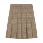 CELINE PLEATED SKIRT IN HOUNDSTOOTH WOOL