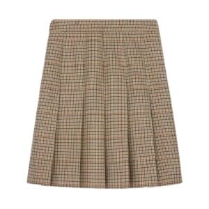 CELINE PLEATED SKIRT IN HOUNDSTOOTH WOOL