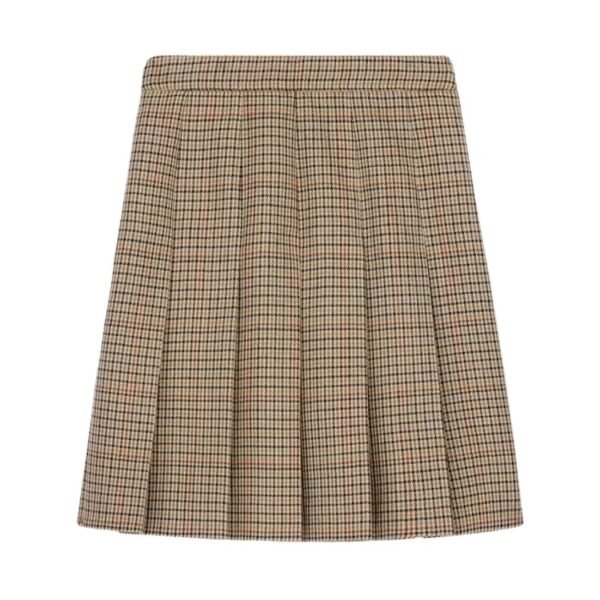 CELINE PLEATED SKIRT IN HOUNDSTOOTH WOOL