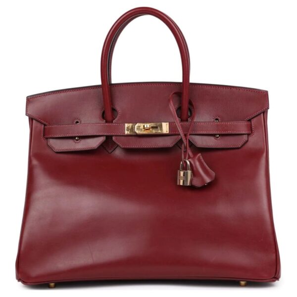 VINTAGE HERMÈS BIRKIN 35 ROUGE H BOX GOLD HARDWARE