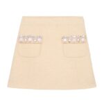 CELINE EMBROIDERED MINI SKIRT IN BOUCLETTE NATTÉ