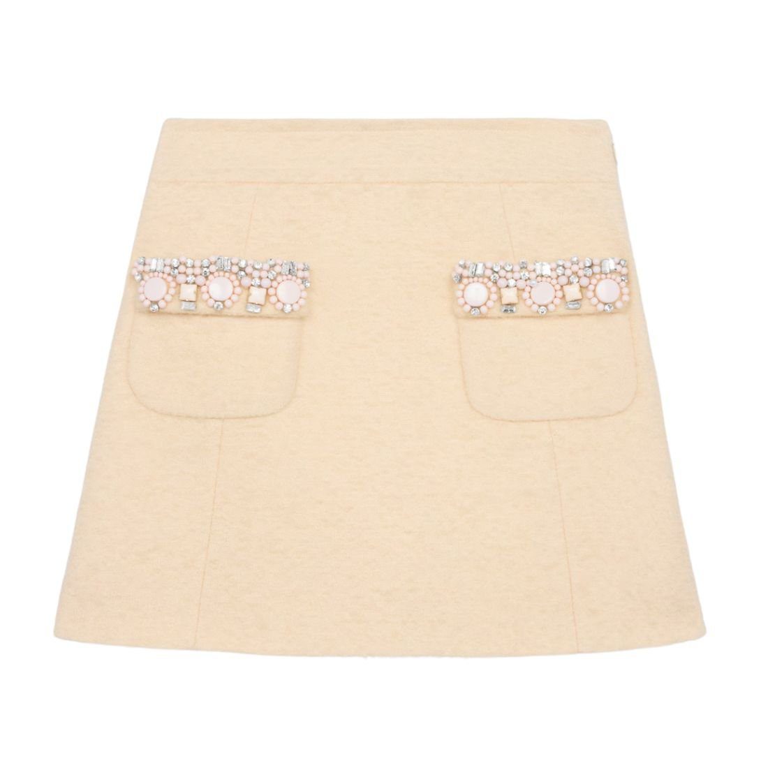 1-466-1.jpg CELINE EMBROIDERED MINI SKIRT IN BOUCLETTE NATTÉ