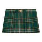 CELINE PLEATED MINI SKIRT IN TARTAN WOOL