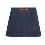 CELINE MINI SKIRT IN RAW WASH DENIM