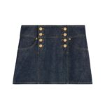 CELINE TRAPEZE MINI SKIRT IN RINSED WASH DENIM