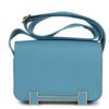 HERMÈS GETA BLUE JEAN CHEVRE MYSORE GOLD HARDWARE