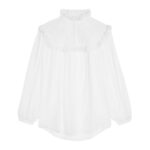 CELINE EMBROIDERED ROMY SHIRT IN COTTON MUSLIN