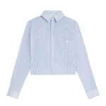 CELINE CROPPED SHIRT IN STRIPED COTTON LINEN