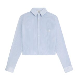 CELINE CROPPED SHIRT IN STRIPED COTTON LINEN