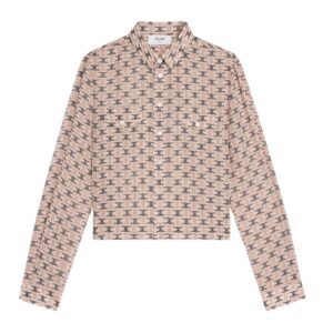 CELINE CROPPED SHIRT IN SILK GEORGETTE