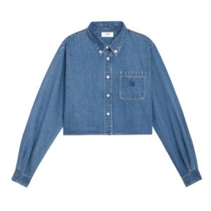 CELINE CROPPED SHIRT IN UNION OCEAN WASH DENIM