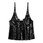 CELINE EMBROIDERED GATHERED TANK TOP IN TULLE