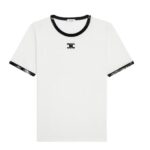 CELINE T SHIRT WITH TRIOMPHE EMBROIDERY IN COTTON JERSEY