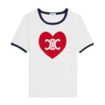 CELINE HEART TRIOMPHE T SHIRT IN COTTON JERSEY