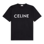 CELINE LOOSE T SHIRT IN COTTON JERSEY BLACK-WHITE