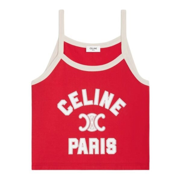 CELINE PARIS TANK TOP IN COTTON JERSEY
