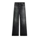 CELINE FLARED SURF JEANS IN BLACK ICE RINSE DENIM