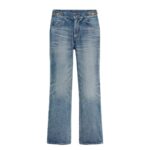 CELINE DYLAN FLARED JEANS WITH SIGNATURE IN UNION WASH DENIM