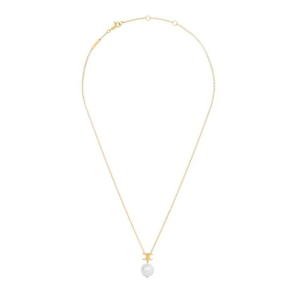 LES PERLES CELINE NECKLACE IN RESIN PEARL AND BRASS WITH GOLD FINISH