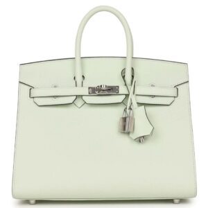 HERMÈS BIRKIN SELLIER 25 VERT FIZZ EPSOM PALLADIUM HARDWARE