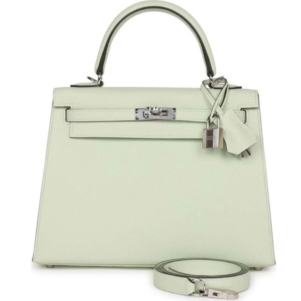HERMÈS KELLY SELLIER 25 VERT FIZZ EPSOM PALLADIUM HARDWARE
