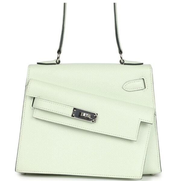 HERMÈS KELLY SELLIER EN DESORDRE 20 VERT FIZZ EPSOM PALLADIUM HARDWARE