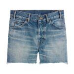 CELINE SKATE SHORTS IN ELECTRIC SKY WASH DENIM ELECTRIC SKY