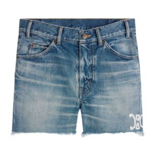 CELINE SKATE SHORTS IN ELECTRIC SKY WASH DENIM