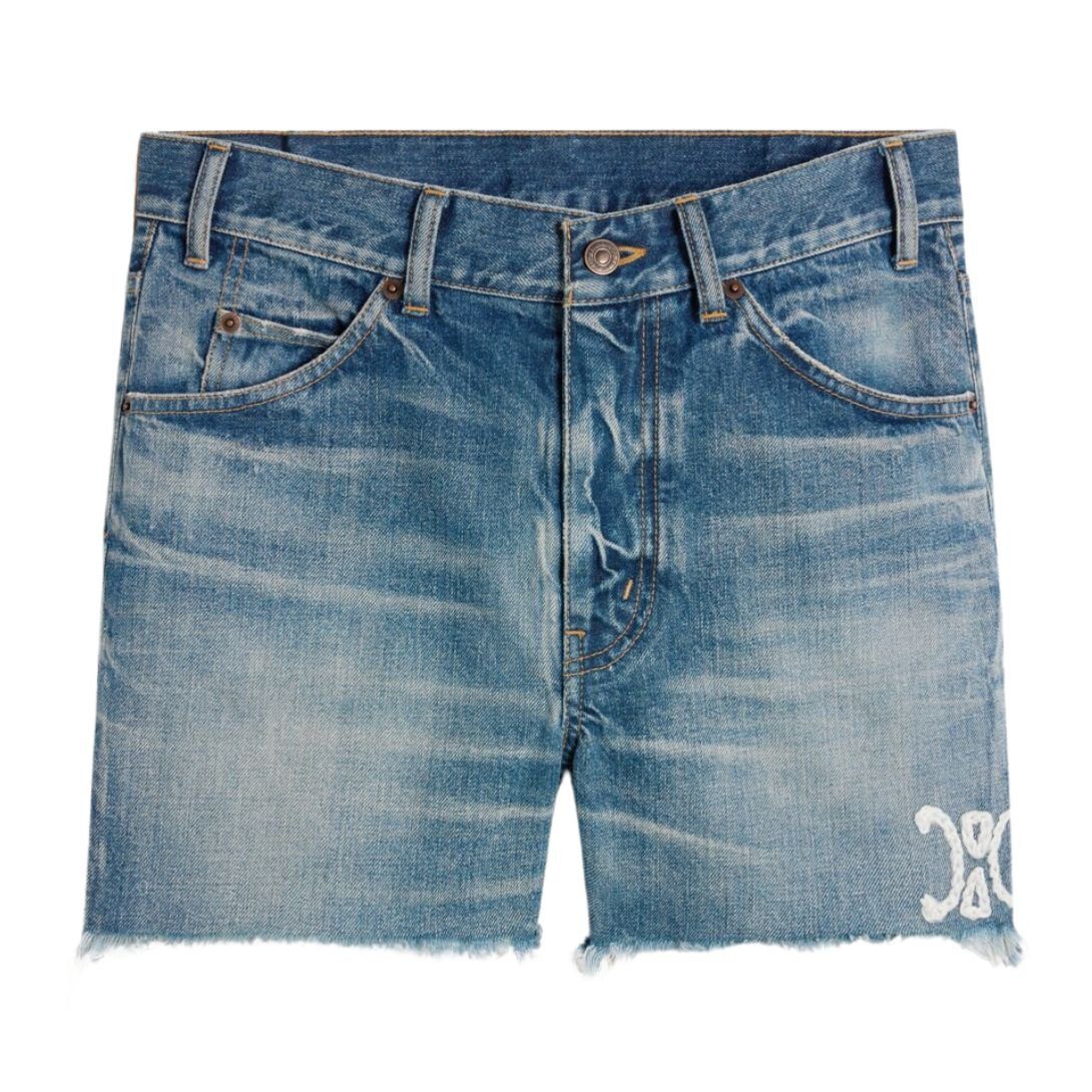 1-592-1.jpg CELINE SKATE SHORTS IN ELECTRIC SKY WASH DENIM