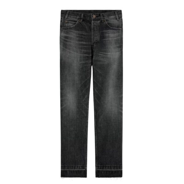 CELINE WESLEY JEANS IN BLACK ICE RINSE WASH DENIM