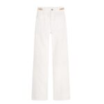 CELINE JANE FLARED JEANS IN OPTIC WHITE WASH DENIM