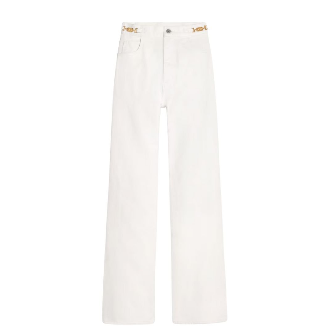CELINE JANE FLARED JEANS IN OPTIC WHITE WASH DENIM