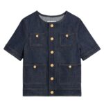 CELINE CROPPED JACKET IN RAW WASH DENIM