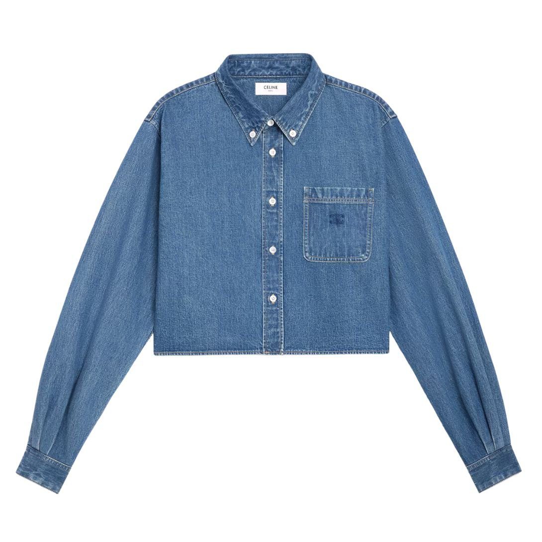 CELINE CROPPED SHIRT IN UNION OCEAN WASH DENIM