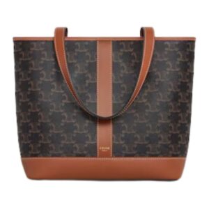 CELINE SMALL CABAS IN TRIOMPHE CANVAS AND CALFSKIN